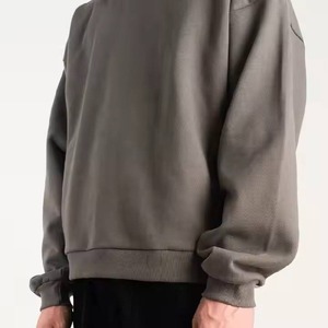 Jersey de corte regular, sudaderas con capucha recortadas para hombres, dobladillo crudo sin cuerda, ropa informal de lana lisa de otoño, transpirable, para el 2017 - Product Image 4