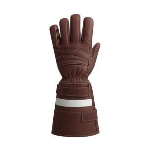 Precio de fábrica de cuero de vaca Hombres Guantes de seguridad de trabajo Precio de Venta caliente Calidad Guantes de bombero para la venta - Product Image 2