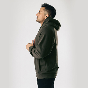 2024 personnalisé bleu marine blanc hommes sweats à capuche automne couleur unie pull sweats classique hommes sweats à capuche décontractés Yasin porte - Product Image 6