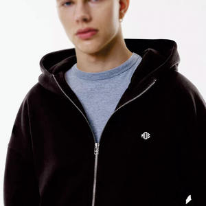 Sweats à capuche surdimensionnés pour hommes personnalisés de luxe, fermeture éclair, LOQ MOQ, vente en gros, streetwear en polaire, OEM, étiquette privée, sweats à capuche pour hommes - Product Image 4