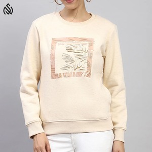 Sudadera de lana de algodón suave de gran tamaño transpirable informal, hombro caído, respetuoso con el medio ambiente, antiarrugas, Parte delantera larga para invierno - Product Image 1