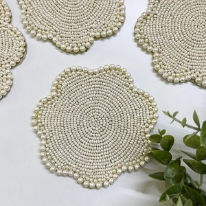 Thiết Kế Mới Sang Trọng Ấn Độ Handmade Đính Cườm Kính Á Hậu Đế Lót Ly Với Hoa Mô Hình Cho Đám Cưới Nhà Giáng Sinh Đảng Bảng Trang Trí Nội Thất - Product Image 5