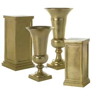 Dernier modèle Arrivage Ensemble de 3 Centres de Table et Décoration de Table d'Inde en Plaqué Or de Design Unique et Fantaisie - Product Image 2