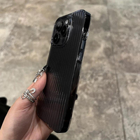 Coque de téléphone transparente en TPU souple ondulé pour iPhone 11 12 13 14 15 16 Pro Max Plus, protection contre les chocs, pare-chocs transparent