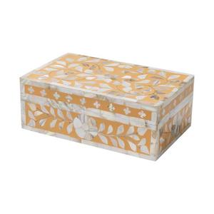 Caja de recuerdo decorativa hecha a mano ecológica de MDF con patrón de mosaico lineal tapa con bisagras caja de almacenamiento de tamaño personalizado - Product Image 1