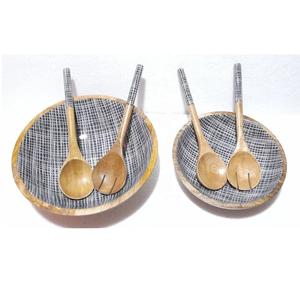 Bols en bois à impression émaillée de qualité supérieure pour servir la vaisselle bols à salade avec service à salade à prix raisonnable - Product Image 3