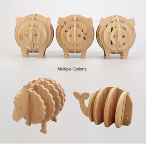 Ensemble de sous-verres en bois animal rustique de haute qualité fonctionnel et décoratif - Product Image 4