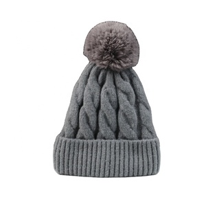 Color sólido Otoño Invierno niña tejer gorro Jersey esquí Gorro con pompón estilo Hip Hop playa aplicable - Product Image 5