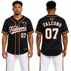 Camiseta de Béisbol Bordada Personalizada, Uniforme Deportivo con Botones Delanteros de Poliéster, Proveedor OEM, Fabricante al por Mayor - Product Image 1