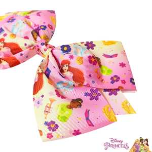 Commande d'usine : Grand nœud imprimé pour cheveux de princesse pour filles, avec pince crocodile, pour les 3 ans et plus - Product Image 1