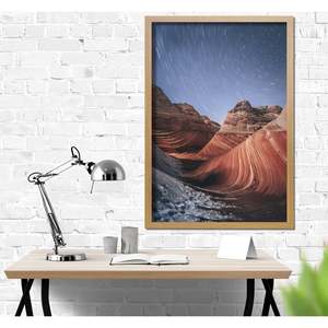 Marco de Fotos de Madera de Haya Claro de Estilo Clásico de 61 x 91.5 cm, Decorativo, de MDF, con Cristal Frontal para Fotos, Lienzos, Papel de Bambú - Product Image 2