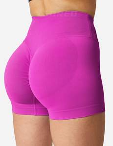 Short de yoga sans couture taille haute pour femme Leggings d'entraînement à motif solide Spandex recyclé/Nylon Gym Fitness Activewear - Product Image 1