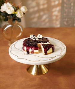 Soporte de pastel de mármol sostenible con soporte de flores de metal Decoración personalizada para fiestas de boda - Product Image 4