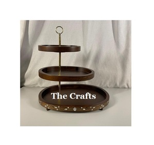 Fabuleux Design Gâteau Stand Personnaliser La Taille Gâteau De Service Stand En Acier Et En Bois Gâteau Pâtisserie Stand De Service - Product Image 6