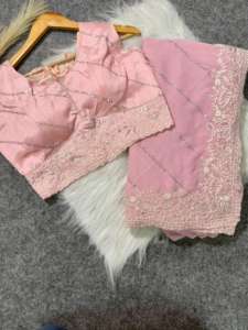 La última blusa étnica de diseño indio Bollywood Georgette Sare, exclusiva, elegante, para fiestas, bodas y festivales, para mujeres y niñas - Product Image 2