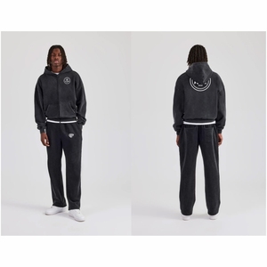 เสื้อฮู้ดดี้ผู้ชายไซส์ใหญ่ ผ้าฝ้ายออร์แกนิค 100% ซักกรด ทรงโอเวอร์ไซส์ กันลม ลายปักเรียบๆ เป็นมิตรกับสิ่งแวดล้อม - Product Image 4