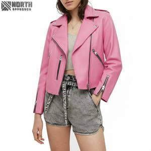 Ropa de calle elegante para mujer de la mejor calidad, chaqueta de cuero regular de lona tejida, Xl talla grande, característica transpirable, venta al por mayor - Product Image 3