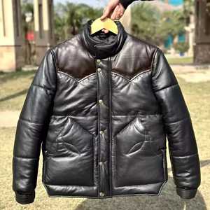 Chaqueta acolchada profesional para hombre, chaqueta de bombardero acolchada de piel de cordero Real, doble color a la venta - Product Image 2