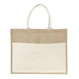 黄麻袋供应商环保可重复使用优质时尚天然黄麻购物袋日常使用