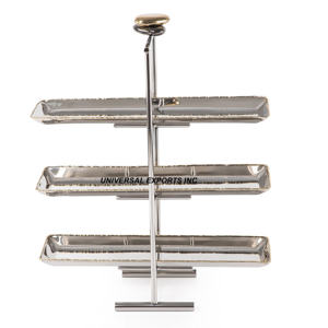 Plateau à chocolat en métal plaqué or Vaisselle rectangulaire Plateau à chocolat décoratif Plateau à chocolat de luxe à deux niveaux - Product Image 3