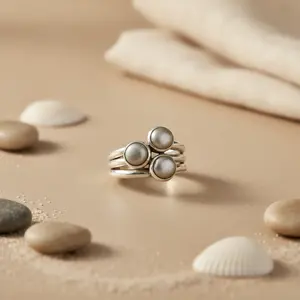 แหวนเงินแท้ 925 ประดับมุก ดีไซน์หรูหรา สำหรับผู้หญิง ของขวัญเครื่องประดับสุดหรู - Product Image 1