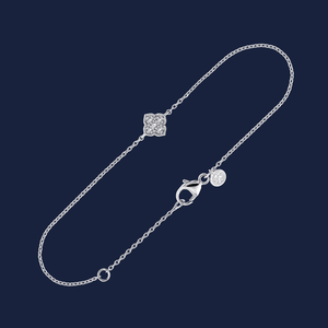 Bracelet en diamants de laboratoire ronds sertis de milligrains, 0,04 carat GH-SI, fabriqué en or massif 14 carats pour la création de bijoux - Product Image 3