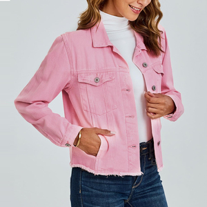 Nuevo estilo de las mujeres prendas de vestir exteriores de alta calidad chaqueta de mezclilla OEM ODM servicio de las mujeres chaquetas de mezclilla para la venta en línea - Product Image 3