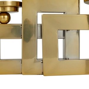 Portavelas de Aluminio Dorado de Lujo, Personalizable, Moderno, Geométrico, Decoración Navideña y para Bodas, Hecho a Mano, Ecológico, Cuadrado - Product Image 6