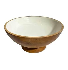 Cuenco grande de madera de mango natural, soporte de pedestal decorativo, cuenco de encimera de cocina, mesa de comedor, soporte de decoración de frutas - Product Image 1