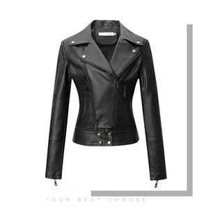 Veste en cuir femmes 2025 veste de base manteau femme hiver moto veste PU cuir fermeture éclair vêtements d'extérieur - Product Image 5