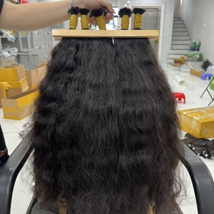 PURE CAMBODIAN NATUREL WAVE CUTICULE ALIGNÉ DE VRAIS EXTENSIONS DE CHEVEUX HUMAINS MEILLEURE VENTE Remy Hair Super Double Drawn - Product Image 3