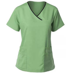 Uniformes de lona elásticos para mujer al por mayor, camisetas cómodas, uniformes de enfermera, 100% algodón para uso hospitalario - Product Image 2