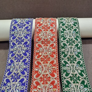 ลูกไม้ปักของแท้สำหรับงานปักเย็บด้วยมือตัดขอบลูกไม้สำหรับใส่ตอนเย็นหรูหรา - Product Image 1