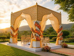 Mandap Gazebo de Luxe Moderne et Léger en Fibre avec Motifs Jaali Élégants pour Mariages en Plein Air et Événements de Destinations – Vente en Gros - Product Image 3