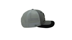Gorras Trucker Personalizadas con Logotipo Bordado en Gris Blanco con Negro, Gorras Trucker Injae Vina Vietnam Hats Factory - Product Image 5