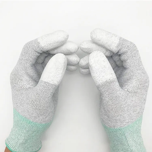 Оптовая продажа, белые антистатические перчатки из углеродного волокна с покрытием из полиуретана, защитные перчатки, электронные рабочие, оптовая продажа, антистатические перчатки - Product Image 6