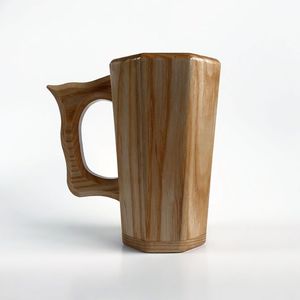 MODERN WOOD <b>MUG</b> WITH WOODEN HANDLE Cup Wood Drinking Cup for Coffee Tea MiLK - Product Image 1