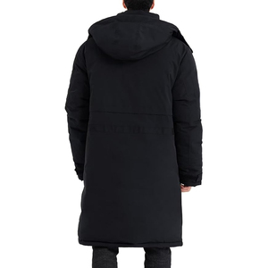 Veste parka longue à capuche noire en duvet brillant pour homme, modèle 2021, OEM, lourde, de qualité supérieure, personnalisée - Product Image 6