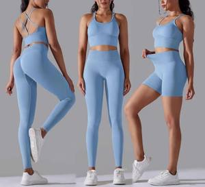 Factory Direct 2pcs Women Gym Suit Seamless Quick Dry High Quality Athletic Wear Custom Logo Yoga Sports <b>Bra</b> Legging Workout Set - Product Image 6