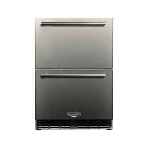 24\" Dual-Zone Stainless Steel <b>Refrigerator</b>/Freezer Marine Grade with Lock and Electric Compressor for Marine Use - Product Image 1