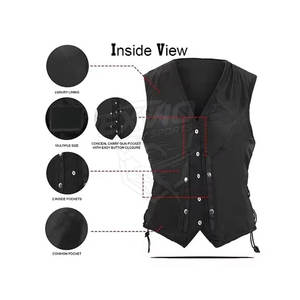 Chaleco de Cuero para Mujer, Nuevo Diseño de Moda Personalizado, Chaleco de Cuero Transpirable de la Mejor Calidad - Product Image 5