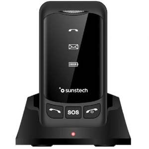 Smartphone Sunstech CELT25BK QVGA pour seniors, écran 2,4 pouces, design à clapet, état d'occasion, SOS, NFC, FM, clavier QWERTY - Product Image 1