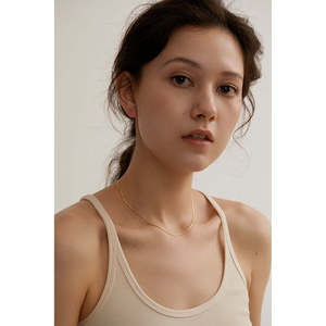 Collar de Espiga Chapado en Oro Vintage de Moda, Cadena de Acero Inoxidable con Diamantes y Perlas para Fiesta o Regalo - Product Image 2