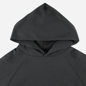 Sweats à capuche pour hommes personnalisés Boxy Fit Streetwear Heavyweight Basics Cotton Blended Drop Shoulder Pullover Sweatshirts à capuche - Product Image 4