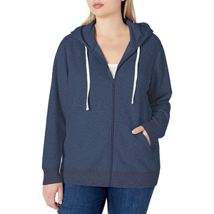 Women's <b>Peach</b> Hooded Sweatshirt Regular Fit Fleece Solid Color Pocket Design Winter Wear Waterproof Breathable Polyester/Cotton - Product Image 1