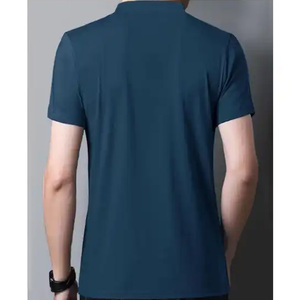 เสื้อกอล์ฟผู้ชายแบบสั่งทำพิเศษ OEM ผ้าถักพิมพ์ลายกันยับ ทรงปกติ ผสมสแปนเด็กซ์/โพลีเอสเตอร์ แขนสั้น - Product Image 4