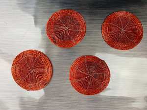 Sous-verres perlés faits à la main-Sous-verres Boho Drink avec support en polyester (4x4 pouces) - Product Image 3