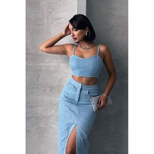 Hauts bustiers en jean bleu pour femmes Topshow – Vente en gros - Product Image 5