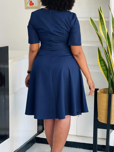 Nuevo Vestido Midi de Verano con Estampado Digital Tejido, Vestido Casual Elegante para Mujer, Manga Corta, Cintura Natural, Línea A - Product Image 5