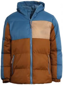 Vestes matelassées d'hiver pour hommes en laine sur mesure en gros, col montant brillant, capuche amovible - Product Image 5